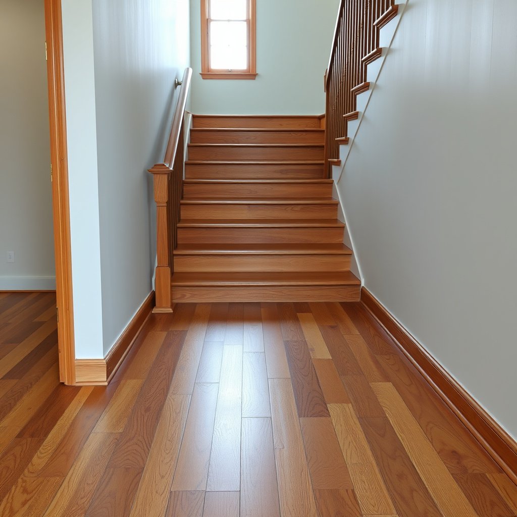 Stairs being prepped for cleaning to protect hardwood finish from damage.