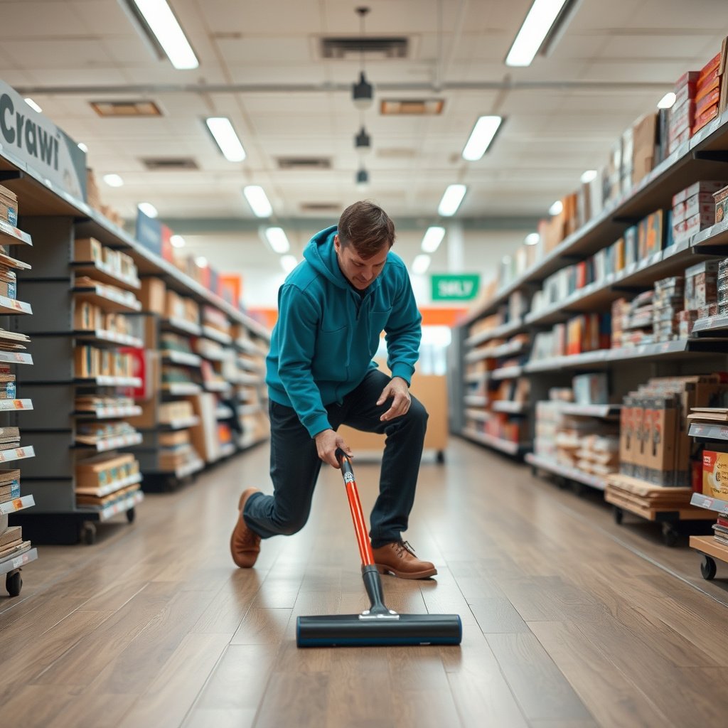 Check the install type and protect the retail store before removing laminate floors.
