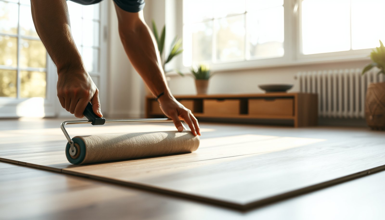 Step-by-step guide on how to prepare vinyl floors for a sunroom installation.