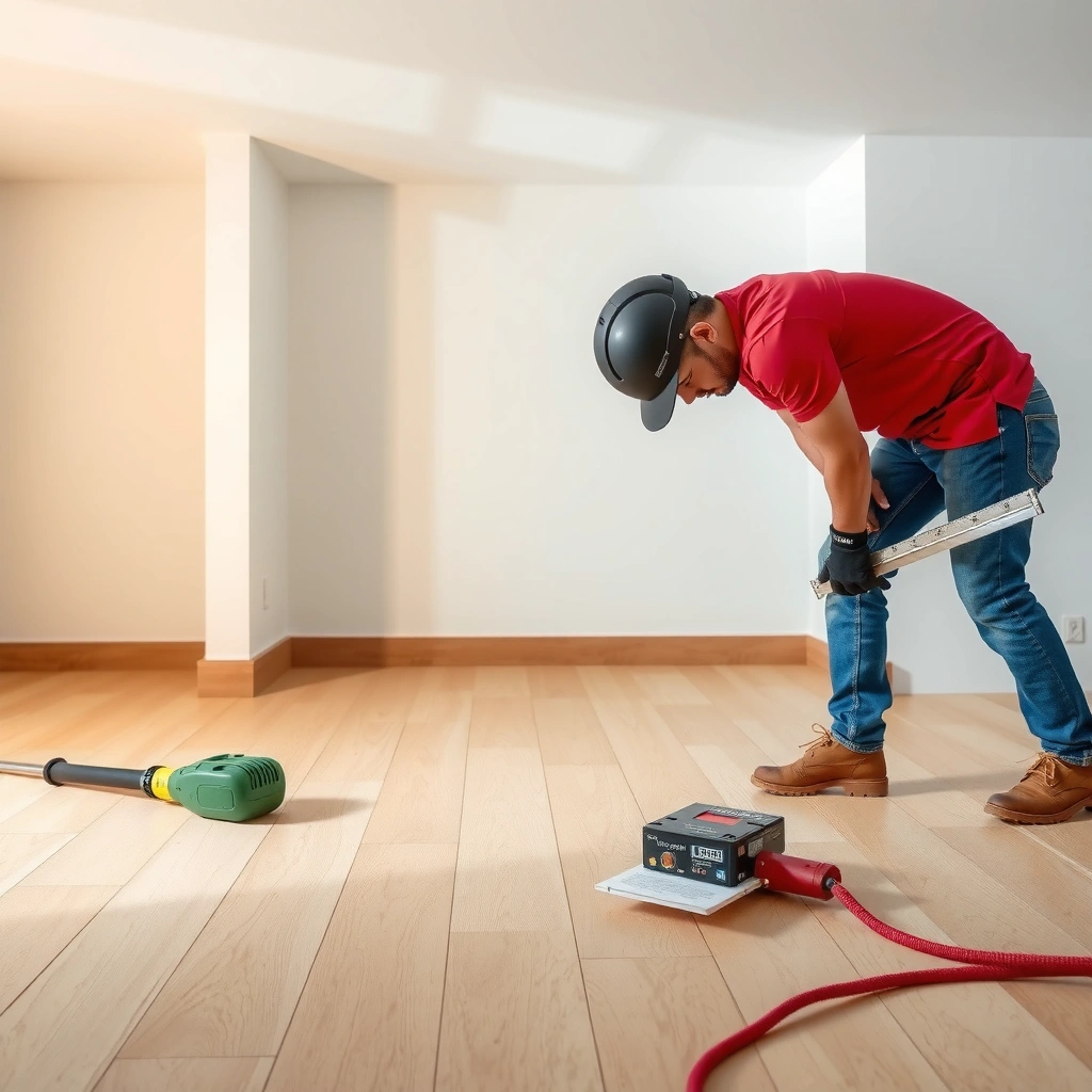 Wall preparation and floor protection for installing baseboards with polyurethane floors