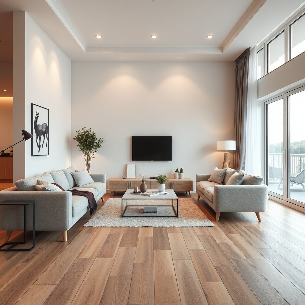 Clearing dirt and protecting laminate floors before cleaning in a living room