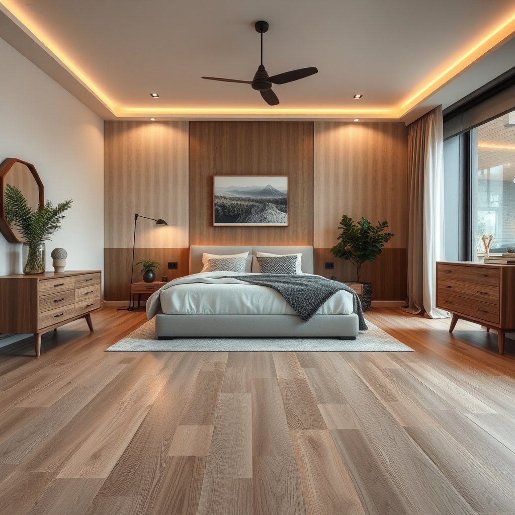 Doorway mat preventing grit from scratching laminate floors in a bedroom