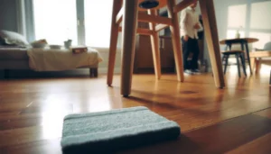 Practical tips for preventing scratches on kitchen floors with protective mats and careful cleaning.