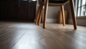 Dining room with laminate flooring protected from scratches and damage