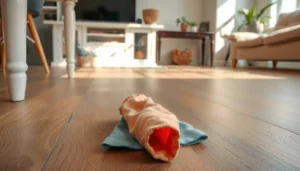 Tips for preventing scratches on laminate floors, showcasing protective measures and maintenance techniques.