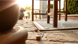 Tips for preventing scratches on patio floors with protective measures and materials.