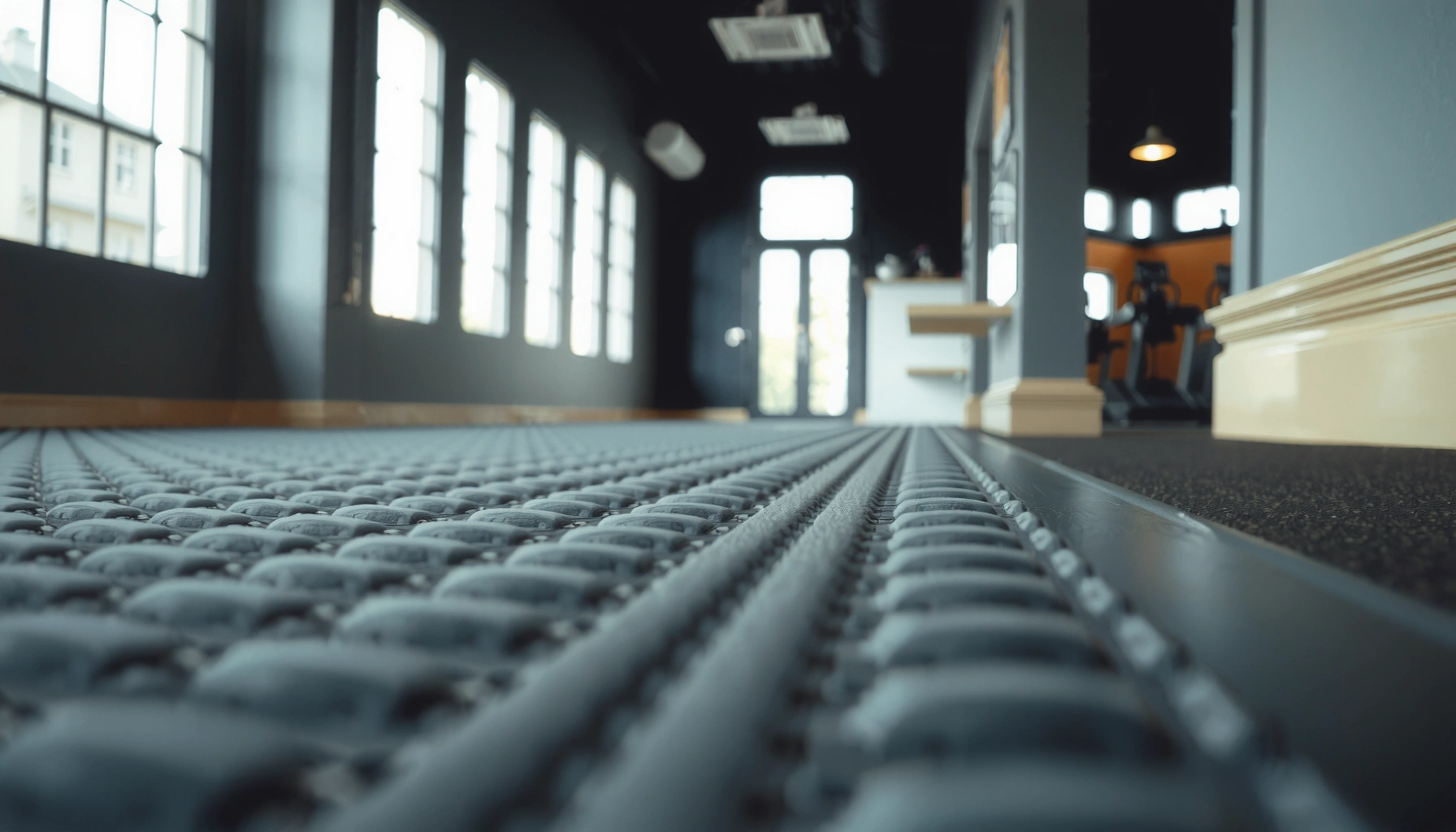 Tips for preventing scratches on rubber floors with protective measures and maintenance advice.