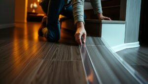 Tips for preventing scratches on vinyl floors in a staircase setting