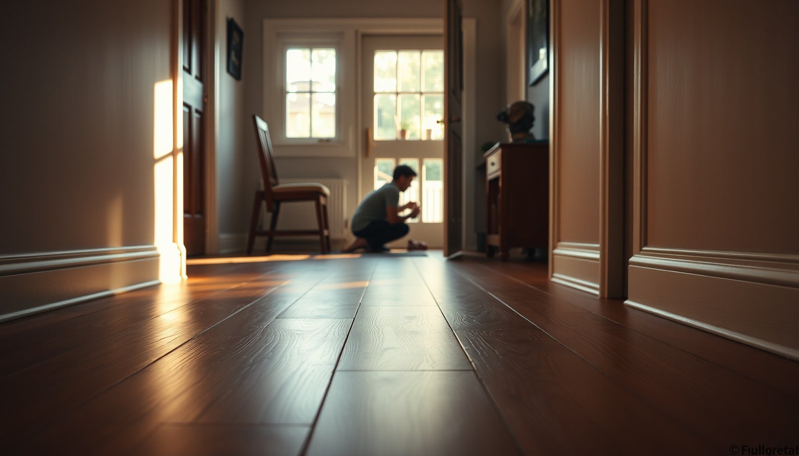 Tips for preventing scratches on engineered wood floors in an entryway.