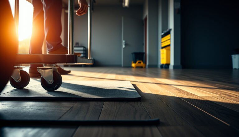 Tips for preventing scratches on engineered wood floors in a garage setting