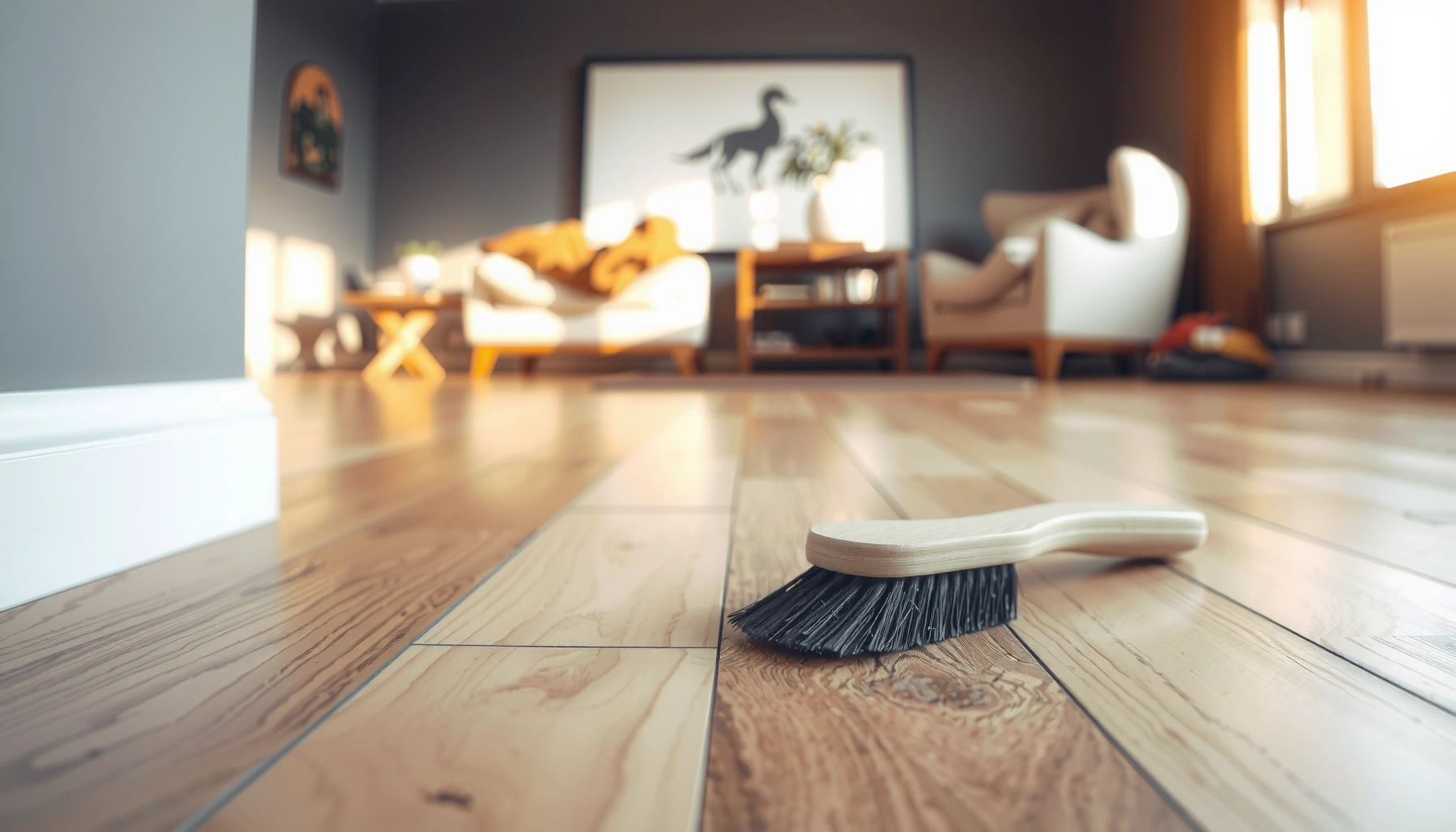 Tips for preventing scratches on engineered wood floors with protective measures.