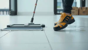 Safety steps to prevent slipping on tile floors, showcasing effective techniques and tips.