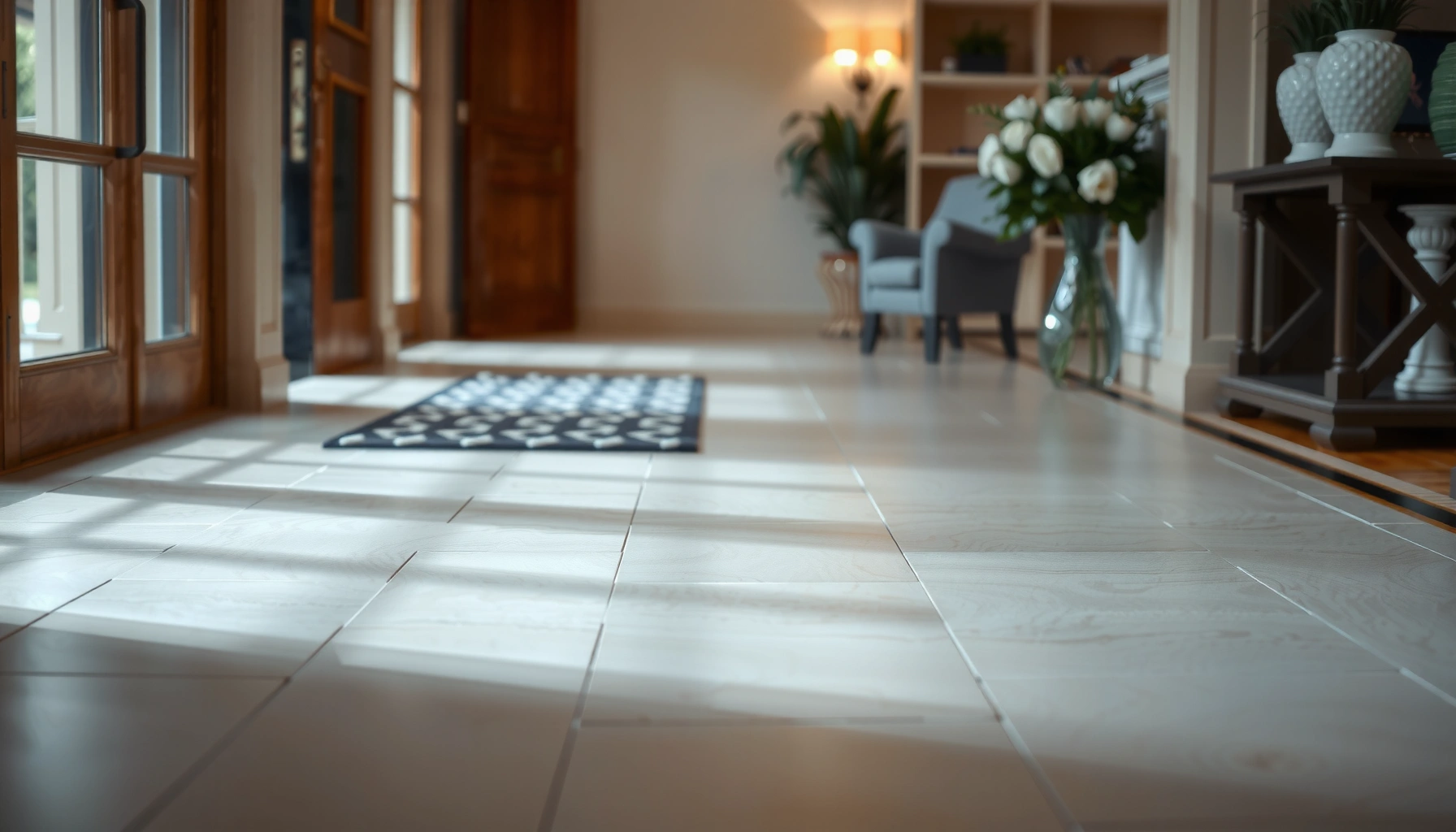Practical fixes to prevent slipping on travertine floors, showcasing safe flooring solutions.
