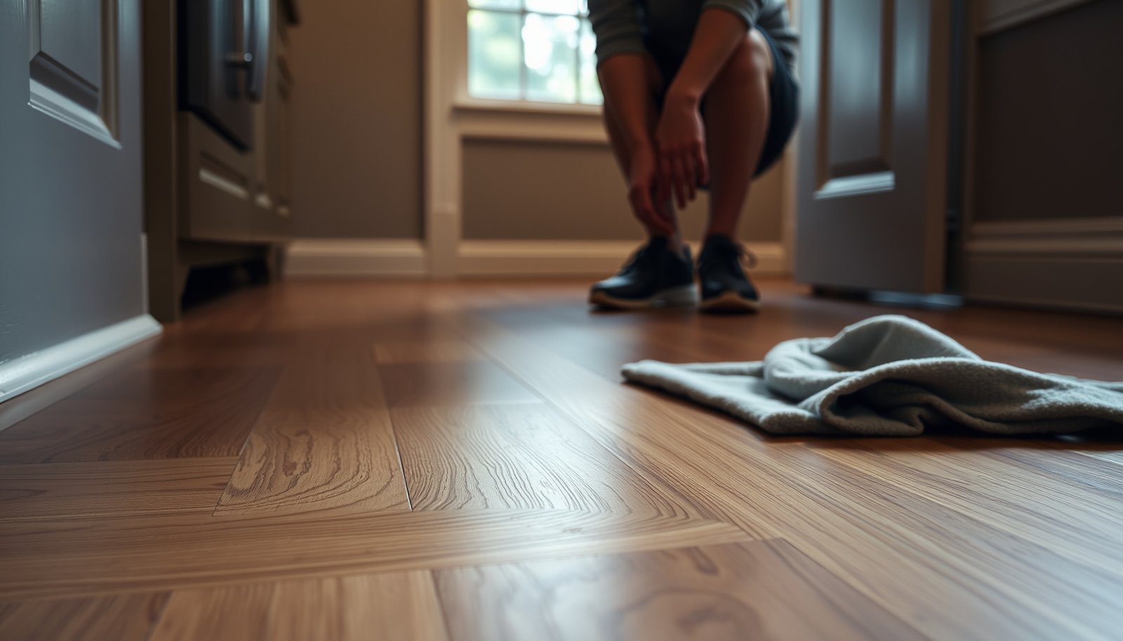 Tips for preventing water damage to laminate floors in a mudroom setting.