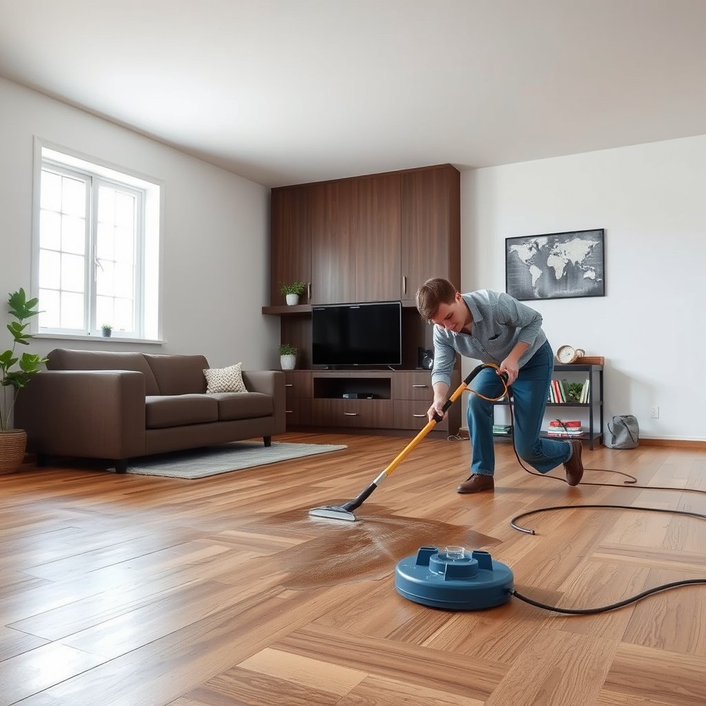 Workshop setup to block splashes and runoff for laminate floor protection