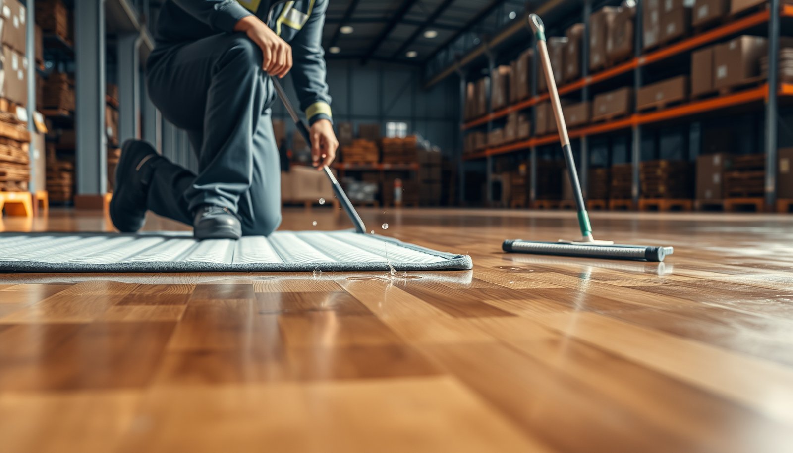 Warehouse hardwood floors protected from water damage with proper prevention techniques