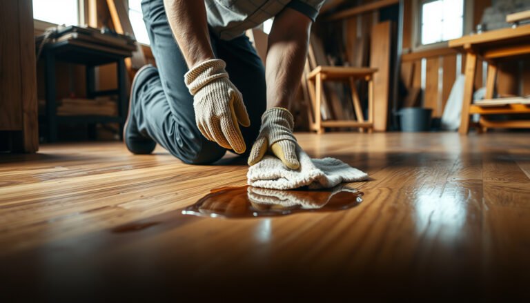 Workshop with hardwood floors showing tips to prevent water damage