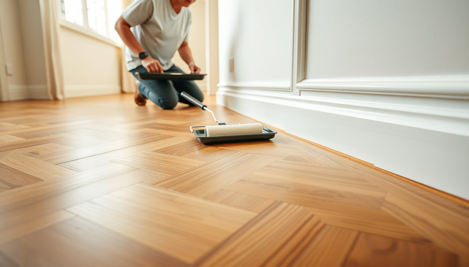 Tips for preventing water damage on herringbone wood floors with protective measures