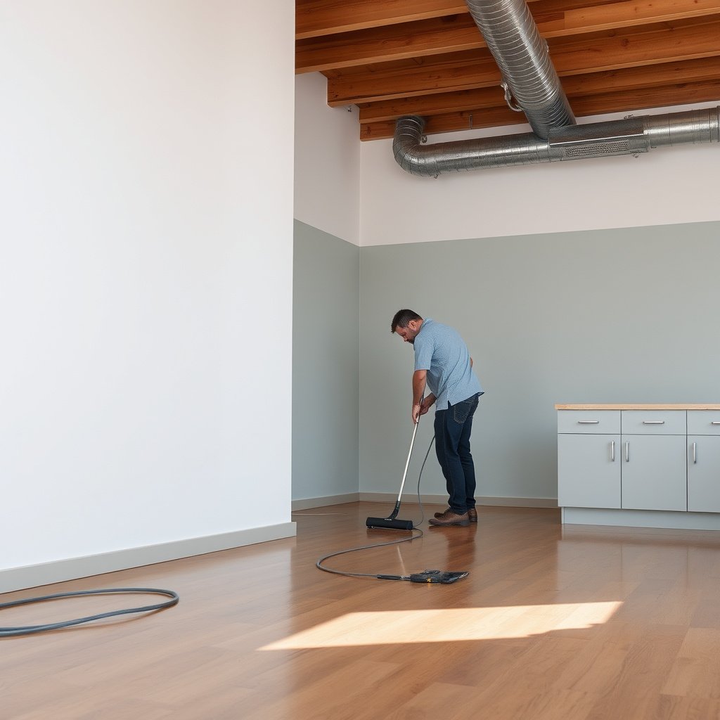 Image showing ways to stop water from reaching vinyl floors in a commercial office.