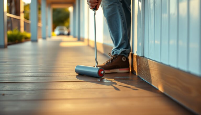 Outdoor walkway with vinyl floors showing tips to prevent water damage.