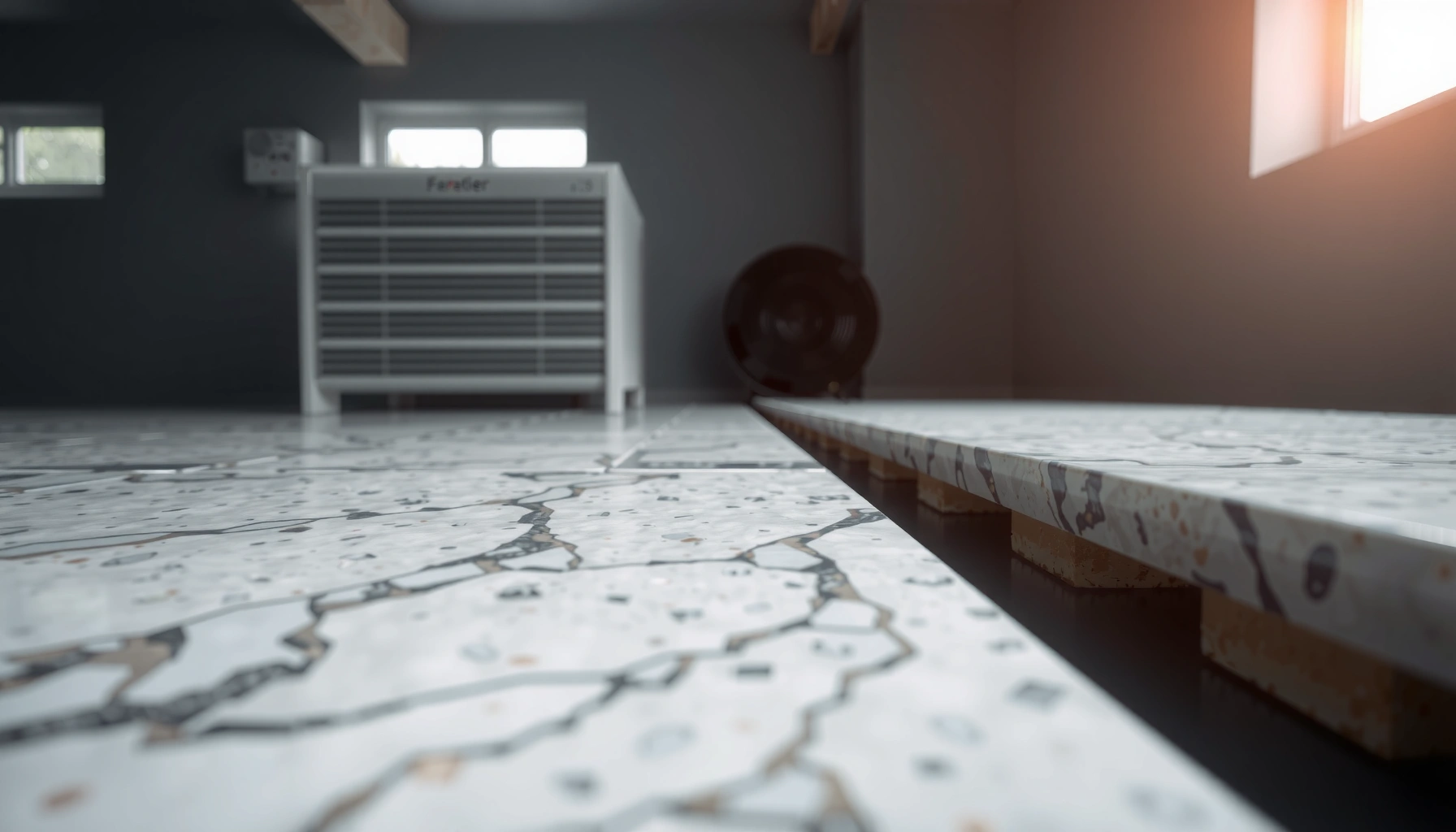 Steps to prevent mold growth under granite flooring in homes and buildings.