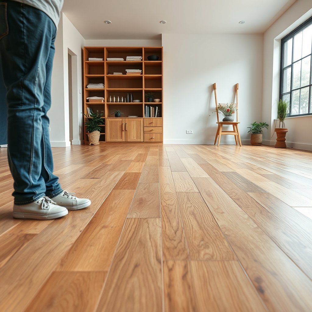 Image illustrating who should prevent scratches on engineered wood floors in bathrooms.
