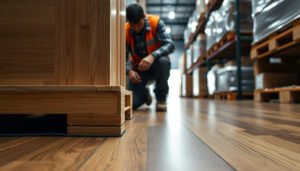Tips for preventing scratches on hardwood floors in a warehouse environment.