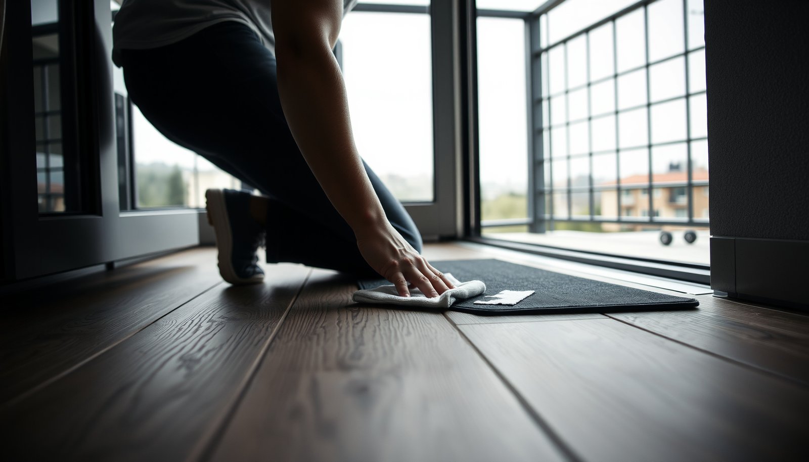 Vinyl floors on a balcony with water damage prevention tips and protective measures