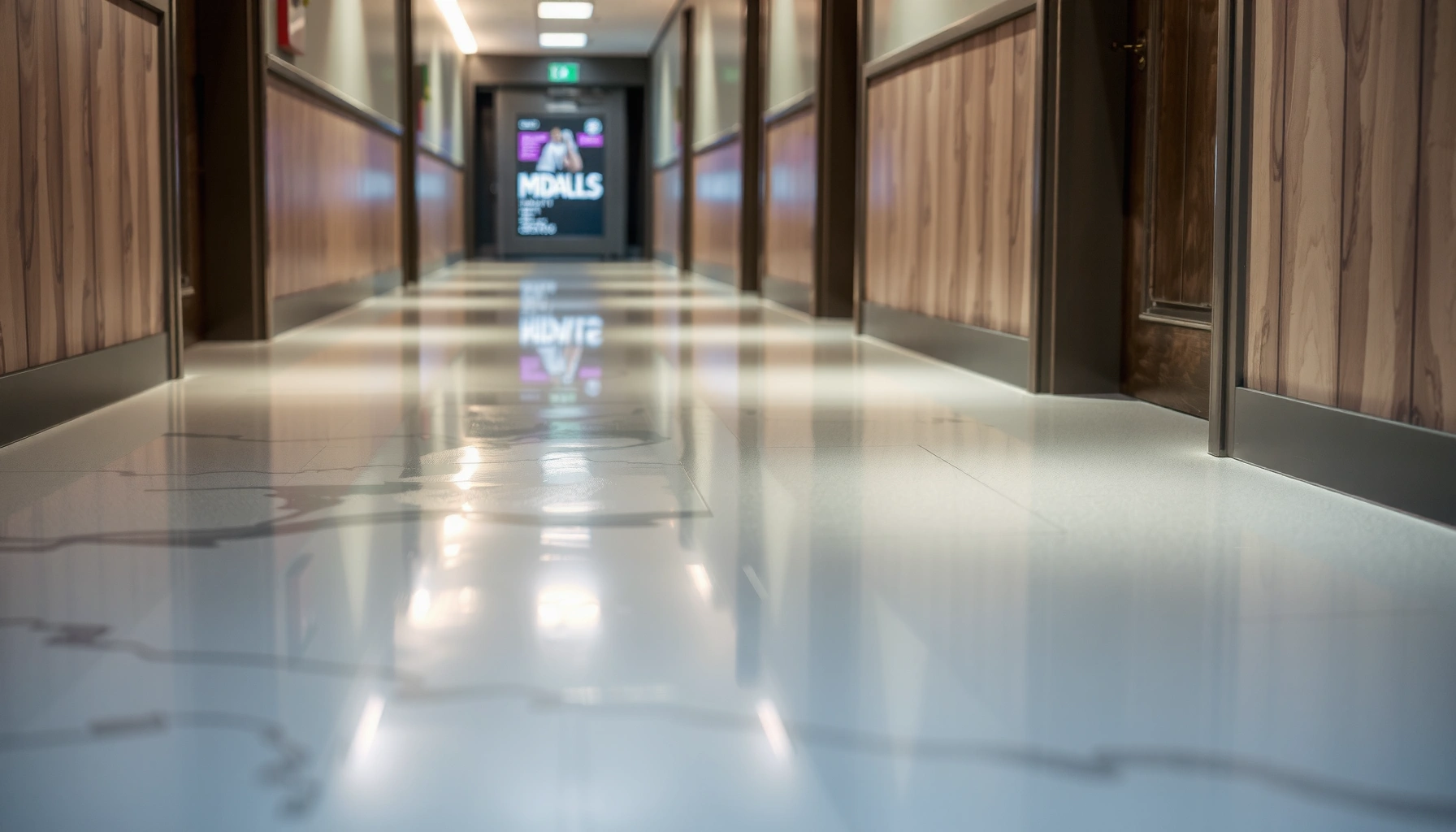 Illustration on how to prevent water damage to polyaspartic floors with protective measures