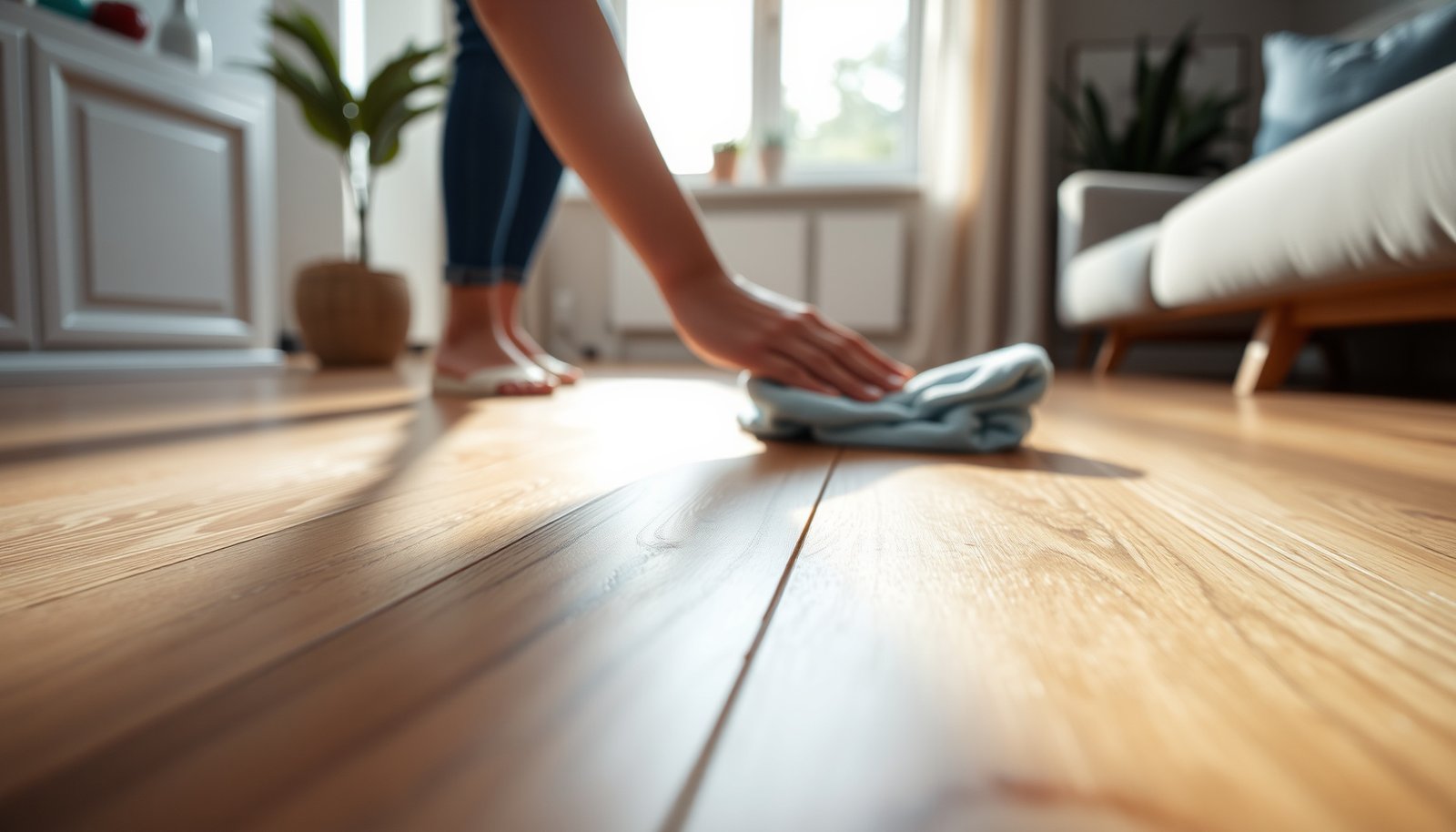 A well-maintained parquet floor showcasing practical steps to prevent water damage.