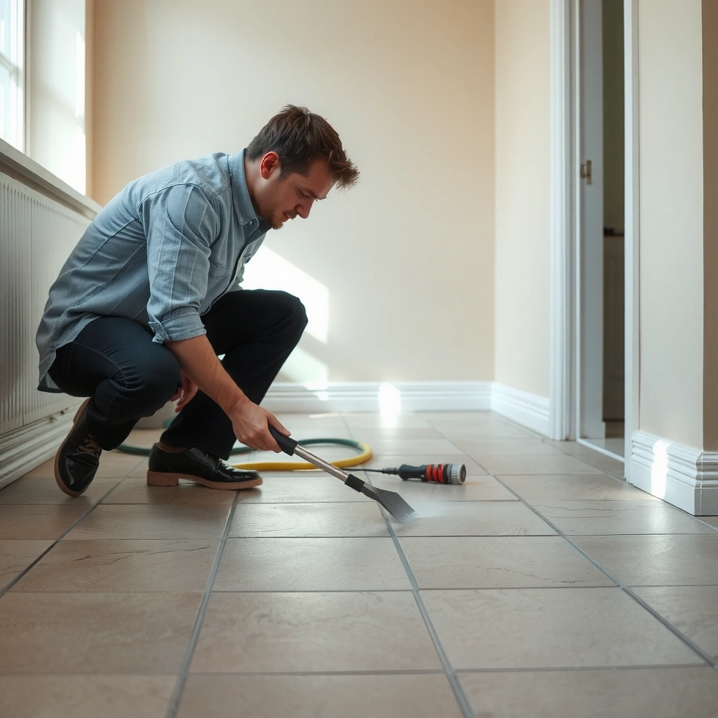 Image showing proper sealing techniques for grout, edges, and penetrations in tile floors to prevent water damage.