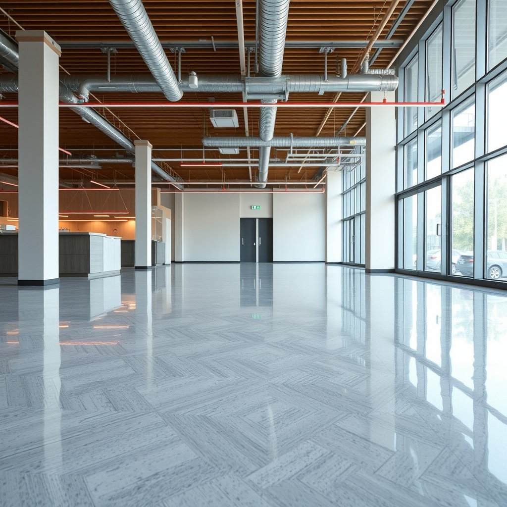Entryway mat preventing grit and dirt from scratching vinyl floors in a commercial office