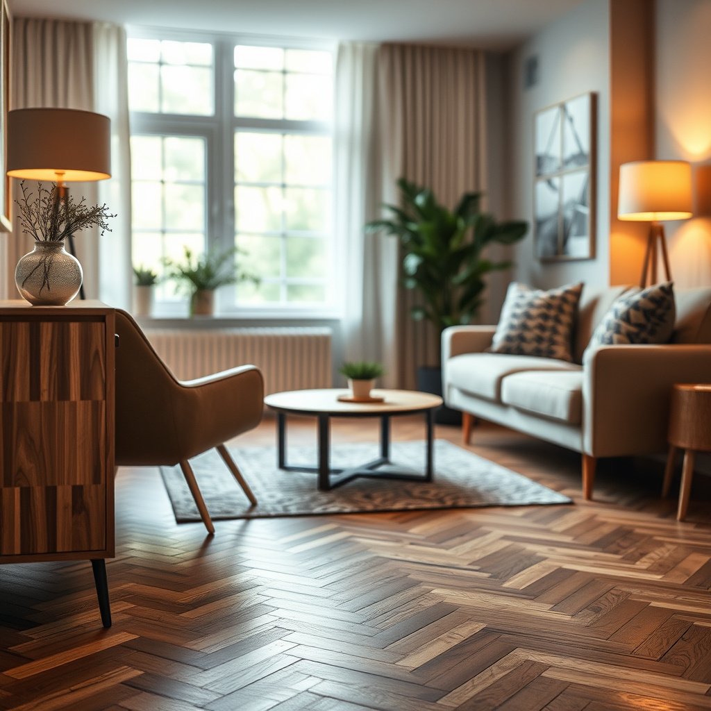 Properly protecting furniture and chairs to prevent scratches on herringbone floors.