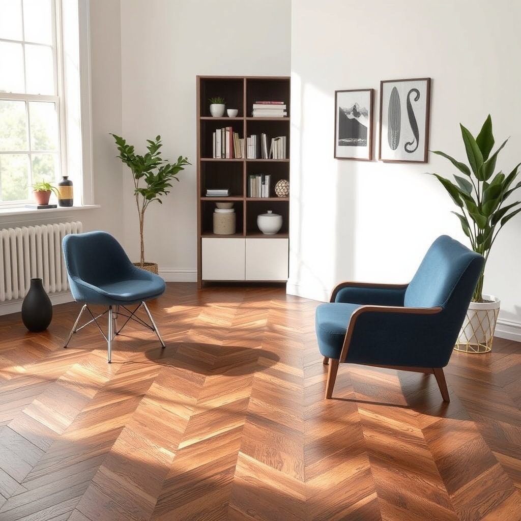 Sealing chevron floors to prevent scratches and stains for long-lasting protection.