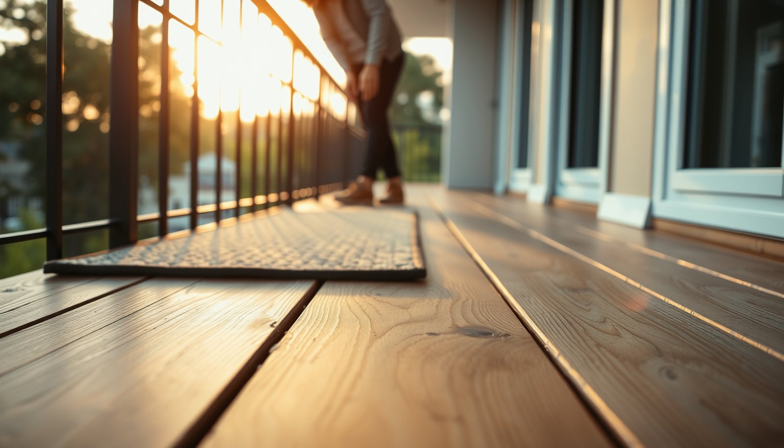 Steps to protect engineered wood floors on a balcony from damage and wear.