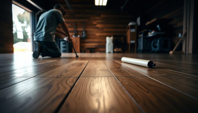 Steps to protect engineered wood floors in a garage environment.