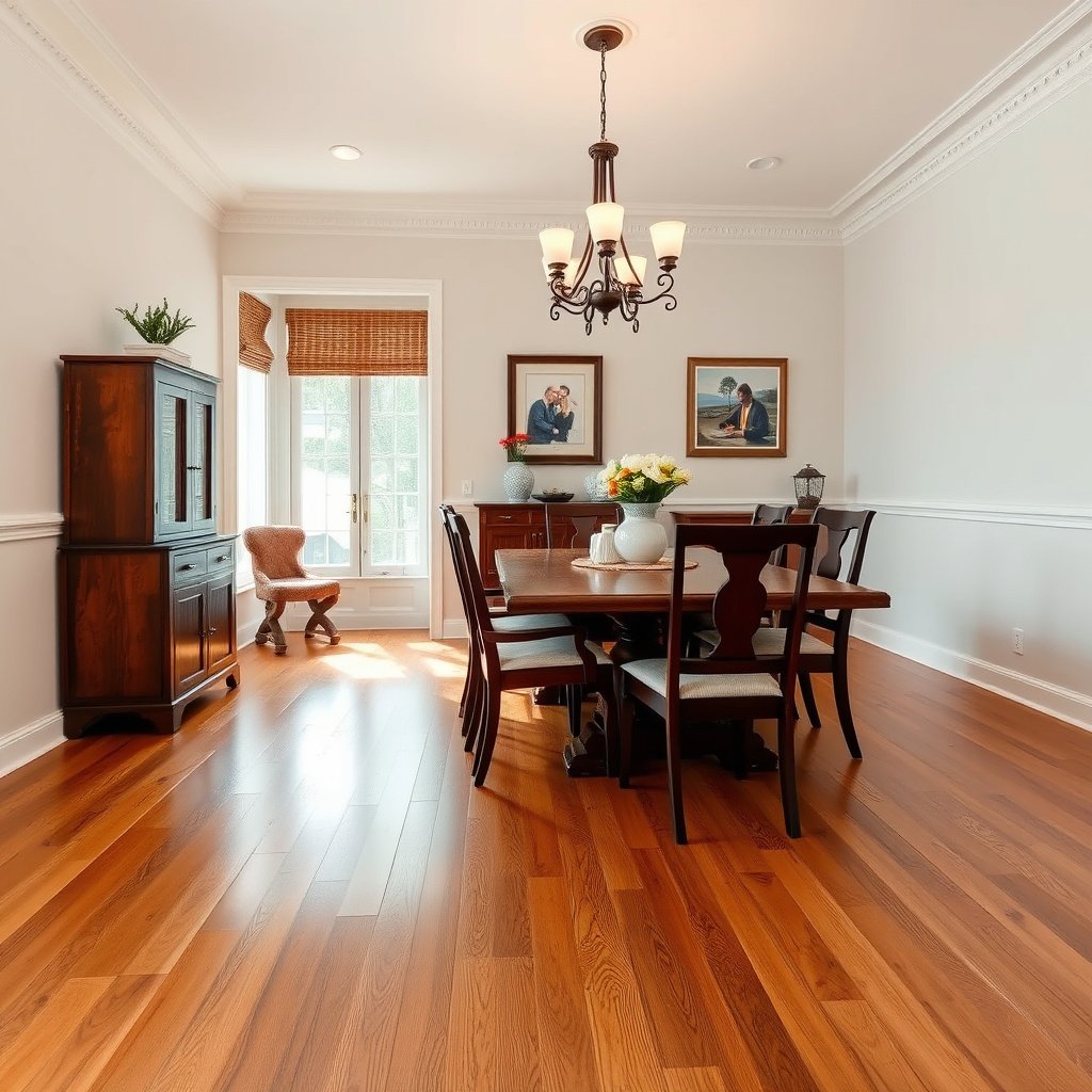 Chair legs and table traffic prevention methods for hardwood floors in a dining room
