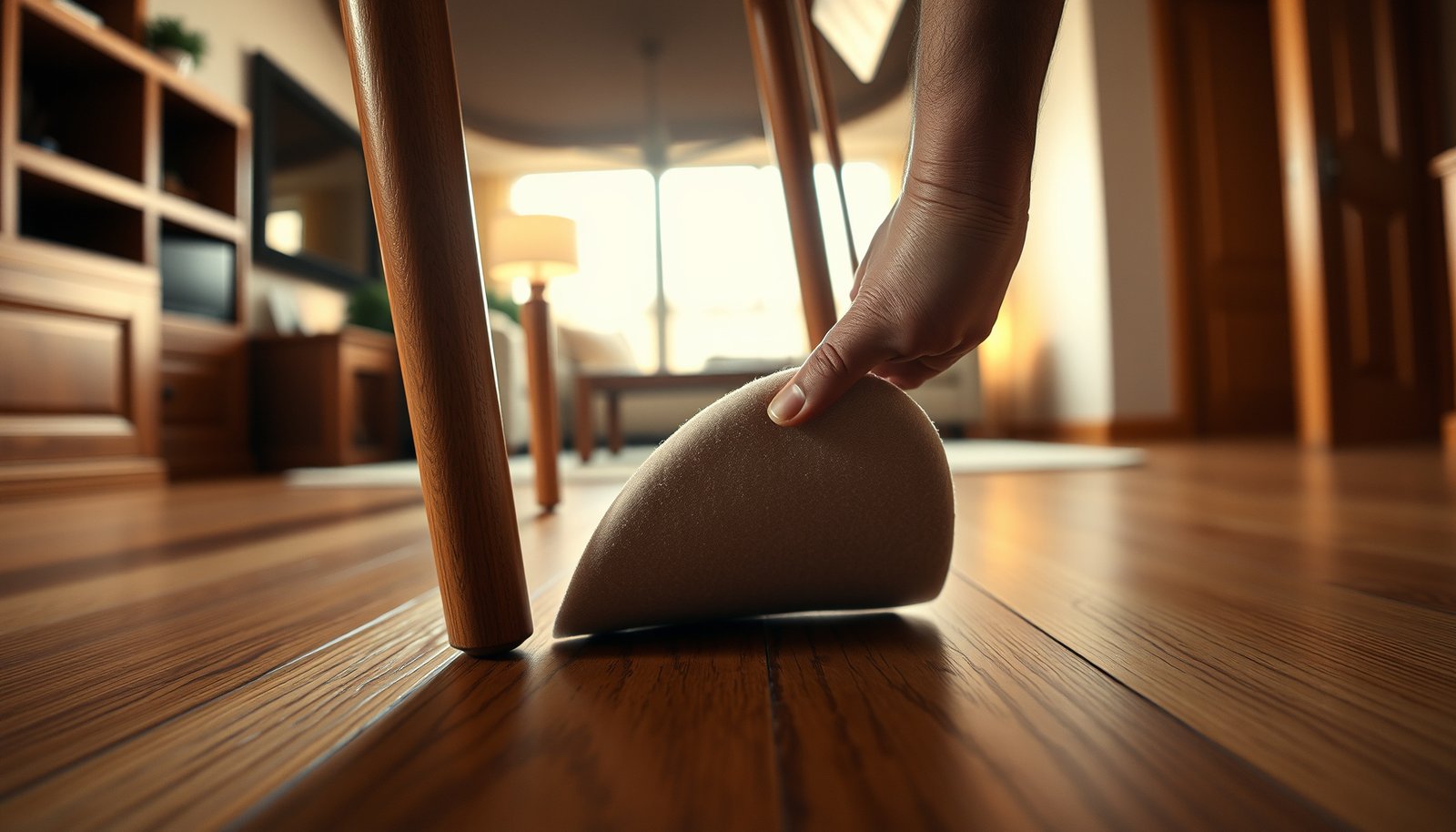 Tips for protecting hardwood floors in an apartment setting with furniture and rugs.