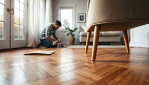 Tips for protecting herringbone floors from scratches and moisture damage.