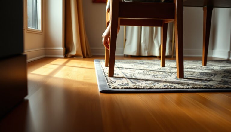 Tips for protecting laminate floors in a dining room setting with furniture and decor.