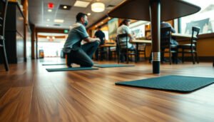 Tips for protecting laminate floors in a restaurant setting to maintain durability and appearance.