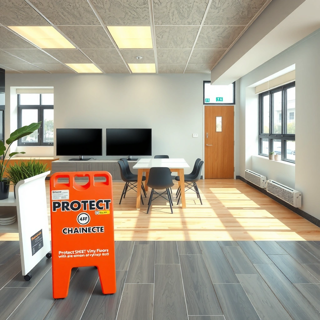 Mats and pads used to protect sheet vinyl floors from damage and wear.