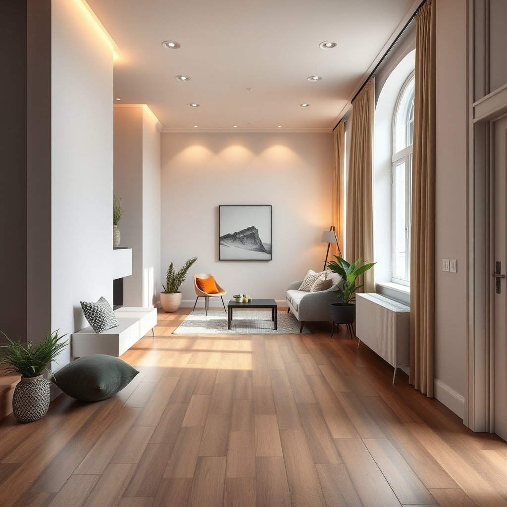 Step 1: Quick cost breakdown for estimating vinyl floor costs in a living room.