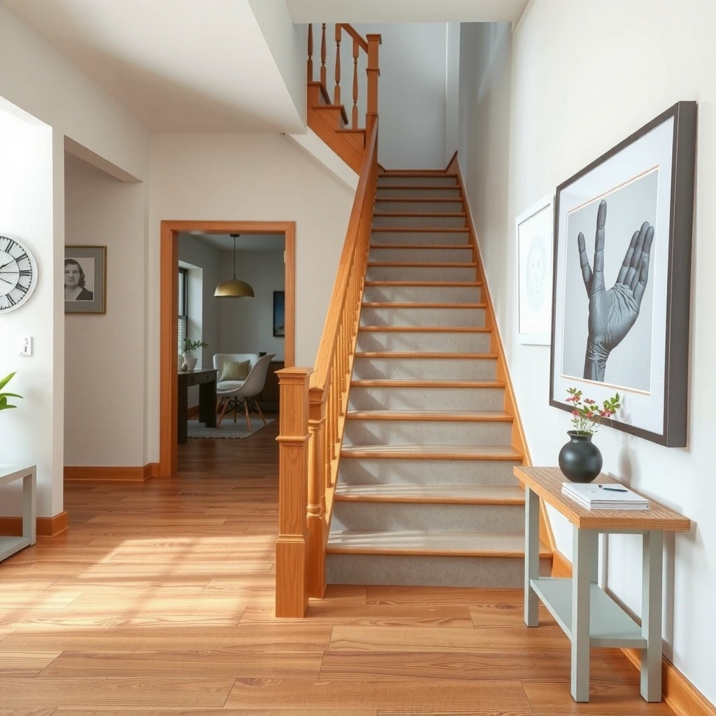 Image highlighting the importance of reading product specifications for polyaspartic floors around stairs.