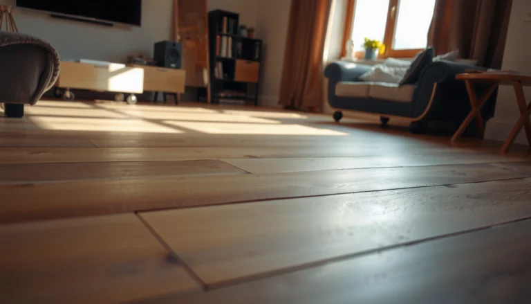 Step-by-step process of refinishing hardwood floors with tools and materials.