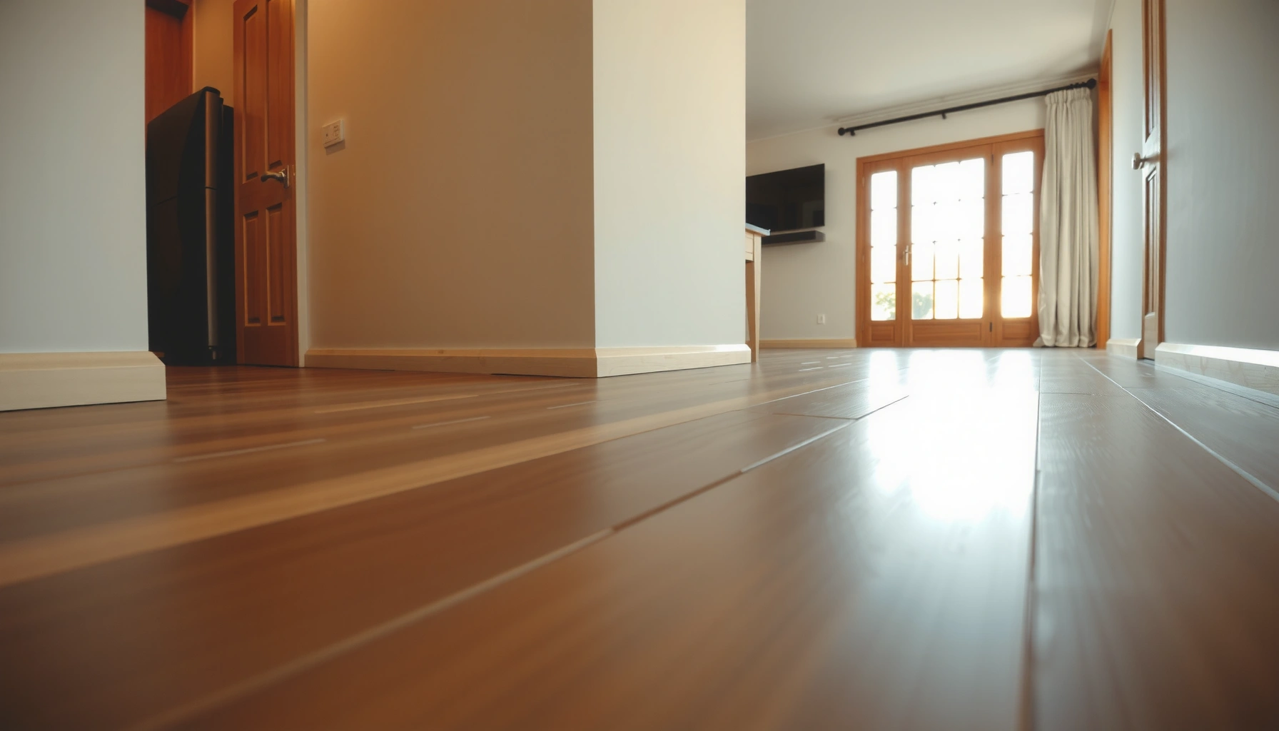 Step-by-step guide on refinishing laminate floors with tools and techniques.