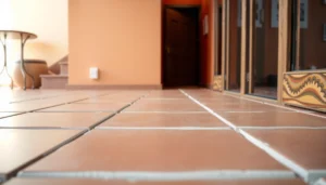 Step-by-step process to refinish terracotta floors, showcasing tools and techniques used.