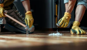 Step-by-step methods to remove adhesive from basement floors effectively.