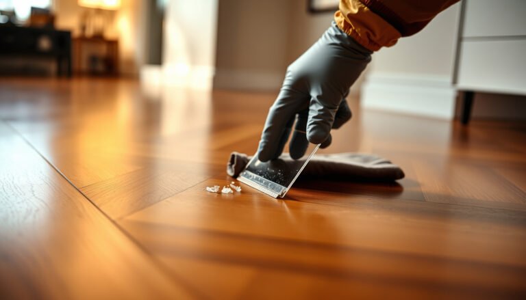 Step-by-step guide on removing adhesive from chevron floors without damaging the finish.