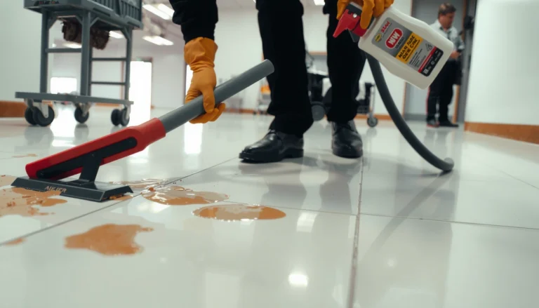 Step-by-step guide on how to remove adhesive from commercial floors effectively.